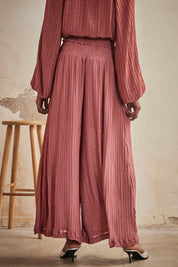 PANTALON PALAZZO PLISADO - ROSE