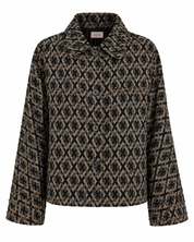 CHAQUETA OVERSIZED JACQUARD GEOMÉTRICO - NEGRO
