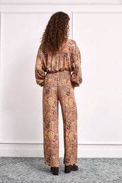 MULTI-COLORED FLORAL PRINT BLOUSE - PINK