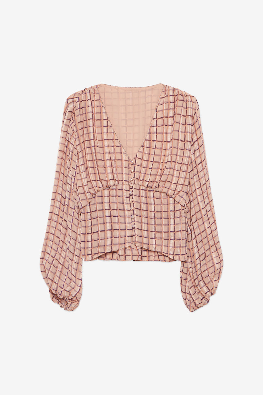 PLAID CROP TOP - VIOLET
