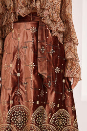 FALDA TERCIOPELO JOYA CON LAZADA - BRONCE