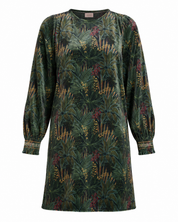 VESTIDO CORTO TERCIOPELO BOTÁNICO - VERDE