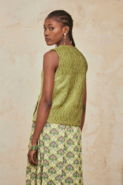 VEST WITH POCKETS - LIME