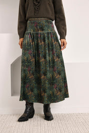 FALDA LARGA TERCIOPELO BOTÁNICO - VERDE