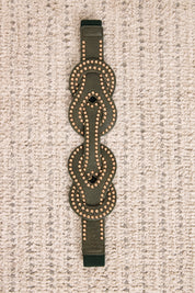 CINTURÓN FAJÍN TACHUELAS - VERDE