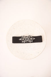 CINTURÓN FANTASÍA FLOR PIEDRAS - BLACK