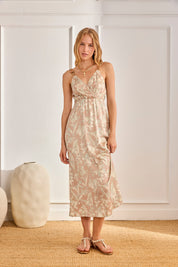 VESTIDO FLORES TIRANTES JOYA - ROSA