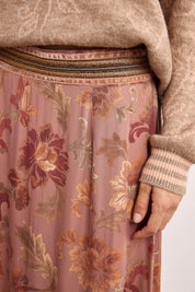 FALDA FLORAL VOLANTE - ROSA