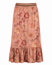FALDA FLORAL VOLANTE - ROSA
