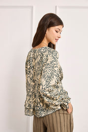 BLUSA ESTAMPADO BOTÁNICO - VERDE