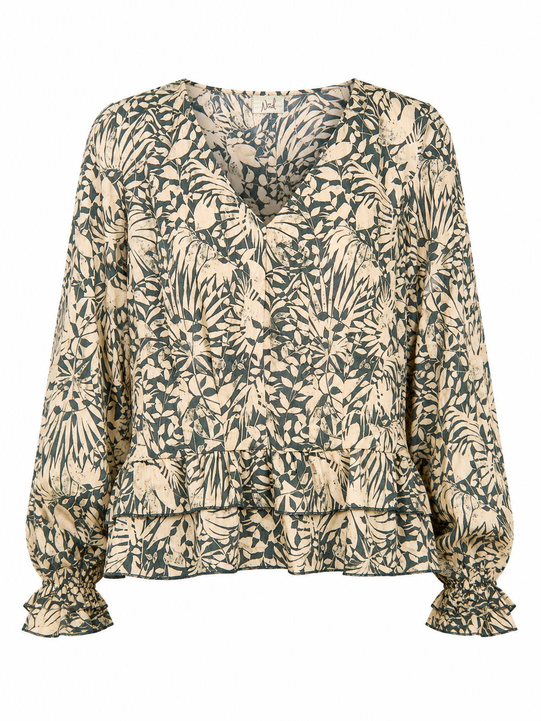 BLUSA ESTAMPADO BOTÁNICO - VERDE