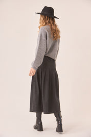 FALDA JACQUARD PLISADA - BLACK