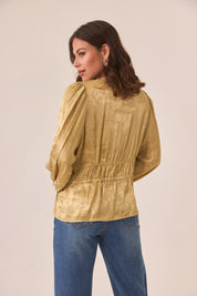 BLUSA JACQUARD CINTURA AJUSTABLE - GOLDEN