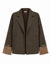 CHAQUETA JACQUARD PUÑOS TERCIOPELO - NEGRO