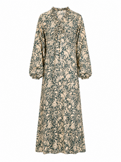 VESTIDO LARGO ESTAMPADO BOTÁNICO - VERDE