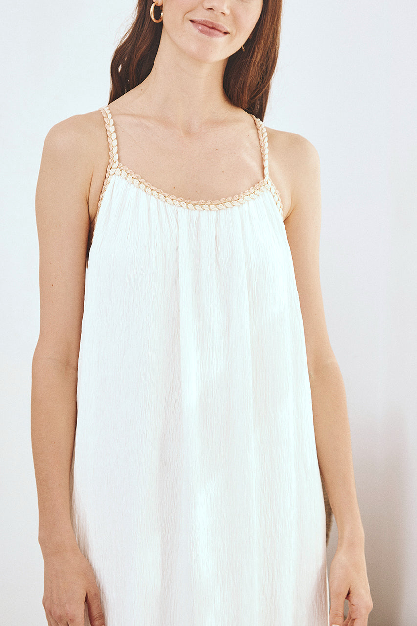 VESTIDO LARGO TIRANTES - BLANCO