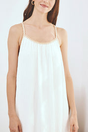 VESTIDO LARGO TIRANTES - BLANCO