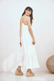 VESTIDO LARGO TIRANTES - BLANCO