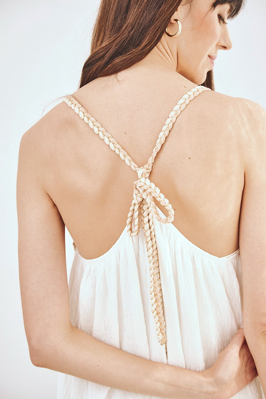 VESTIDO LARGO TIRANTES - BLANCO
