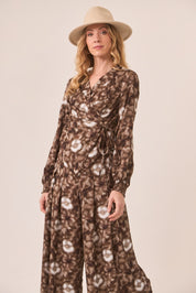 BLUSA FLORES TIE DYE - CHOCOLATE