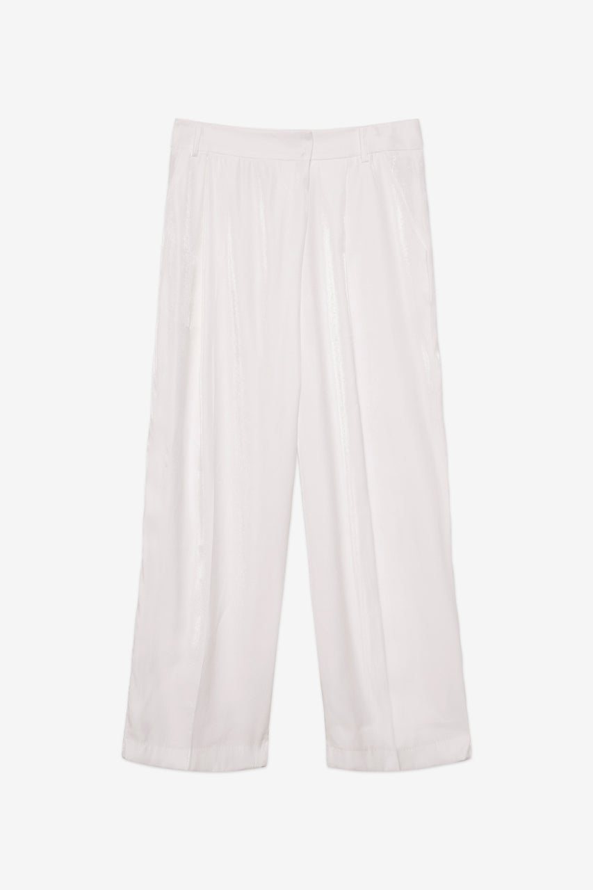 FLOWY PLEATED TROUSERS - WHITE