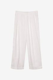 FLOWY PLEATED TROUSERS - WHITE