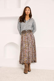 FALDA ESTAMPADO MULTICOLOR - MAUVE