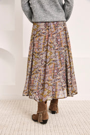 FALDA ESTAMPADO MULTICOLOR - MAUVE