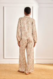 MAO BLOUSE FLOWERS RIBS - PINK