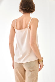 LACQUER NECKLINE LINGERIE TOP - CAMEL