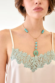 LACE NECKLINE LINGERIE TOP - RAW