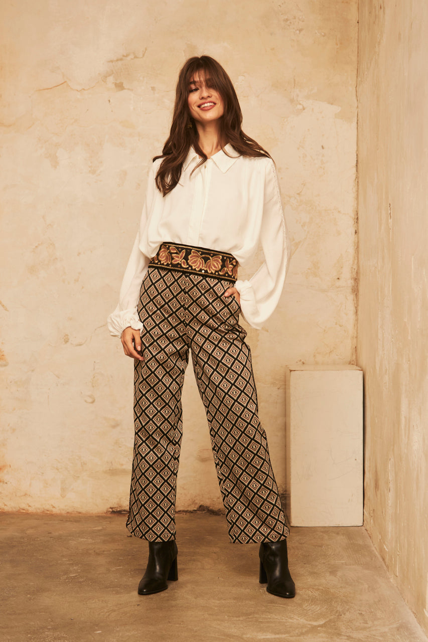 PUFFED LONG SLEEVE SHIRT - WHITE