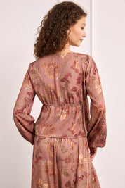 Printed viscose blouse - DUSTY PINK