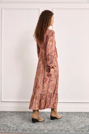 Printed viscose blouse - DUSTY PINK