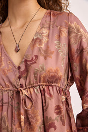Printed viscose blouse - DUSTY PINK