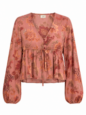 Printed viscose blouse - DUSTY PINK