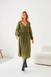 VESTIDO LARGO ROMÁNTICO - GREEN