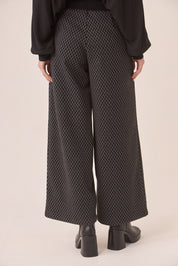PANTALÓN JACQUARD LACE UP - BLACK