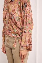Printed viscose blouse - DUSTY PINK