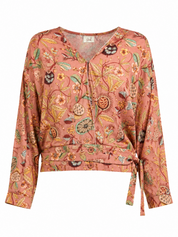 Printed viscose blouse - DUSTY PINK