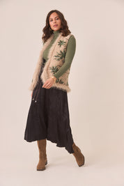 FALDA FLORES SATINADA - BLACK