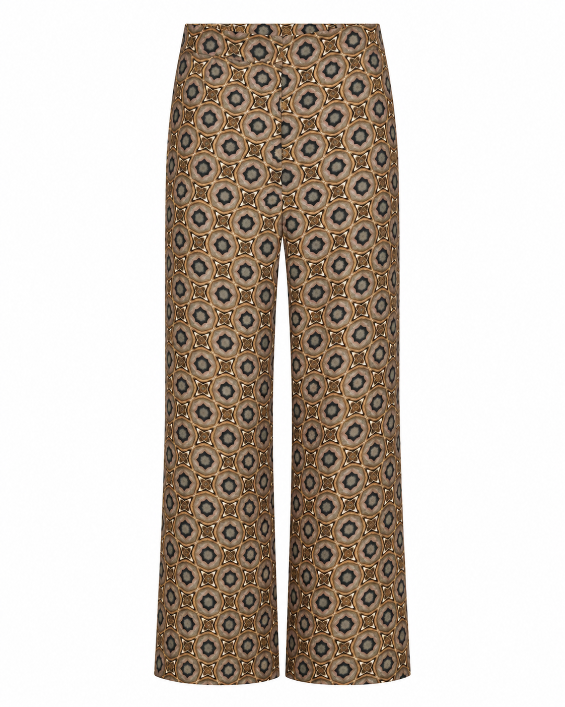 PANTALÓN ESTAMPADO RETRO TACHUELAS - CAQUI