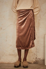 Wrap MIDI Skirt - Bronze