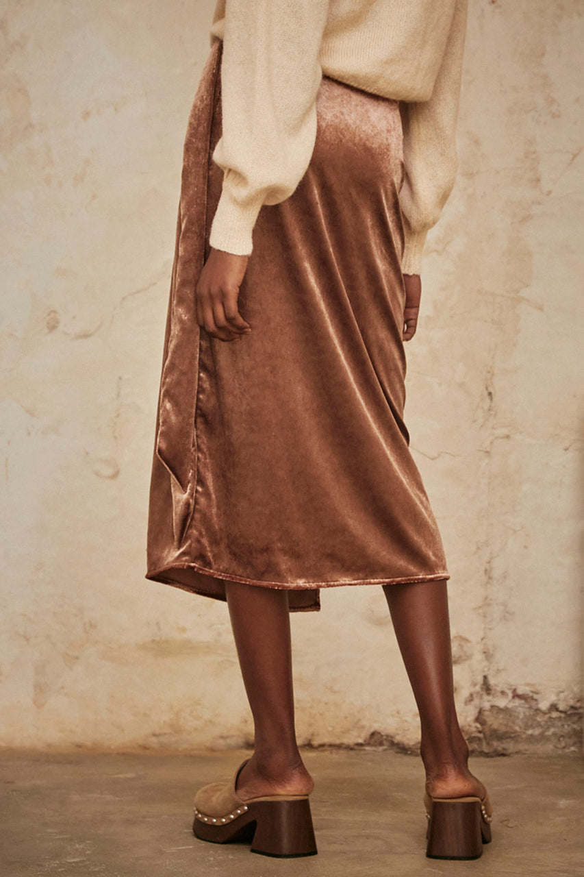 Wrap MIDI Skirt - Bronze