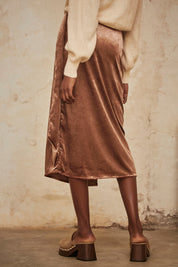 Wrap MIDI Skirt - Bronze