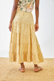 FALDA JACQUARD VOLANTES - AMARILLO