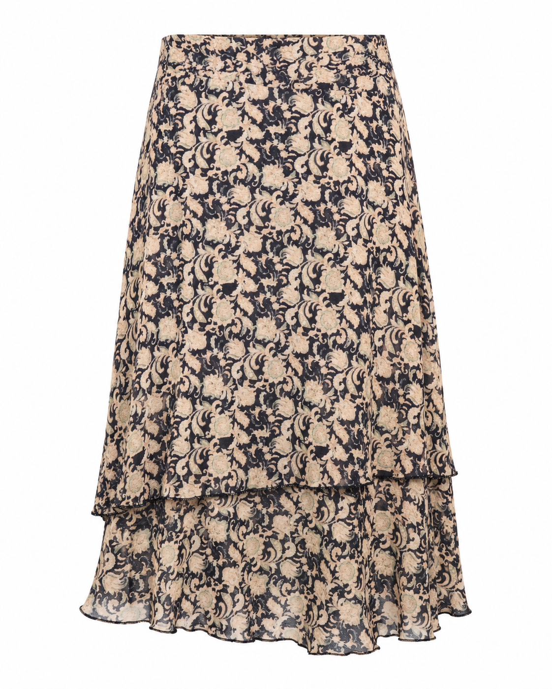 FALDA ASIMÉTRICA ESTAMPADA - NEGRO