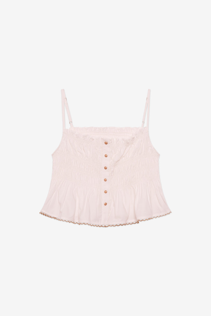 RUFFLED STRAPPY TOP - WHITE