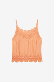 LACE-TRIMMED CAMISOLE - PEACH