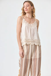 TOP LENCERO CON BLONDA A TONO - CRUDO